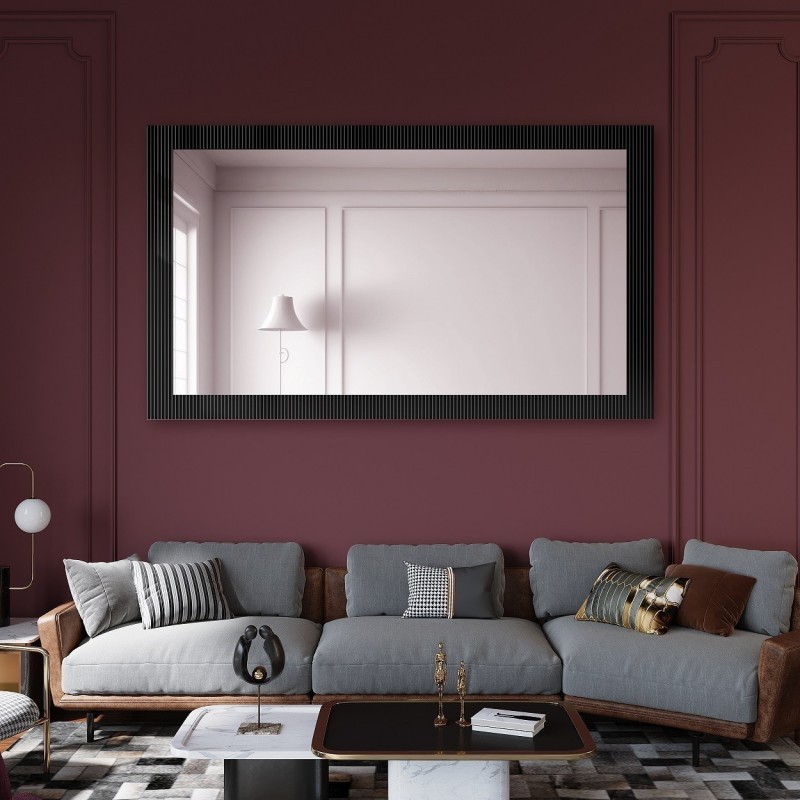 Dekorativer rechteckiger Spiegel aus ornamentiertem Glas Visiosun Classic - LUXORA CLARITY