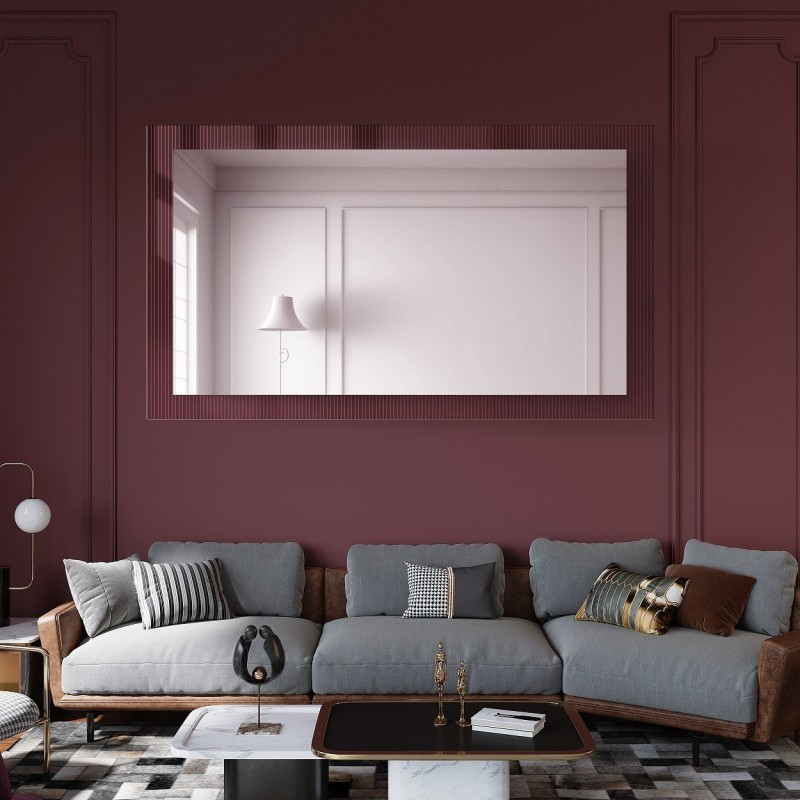 Dekorativer rechteckiger Spiegel aus ornamentiertem Glas Visiosun Classic - LUXORA CLARITY