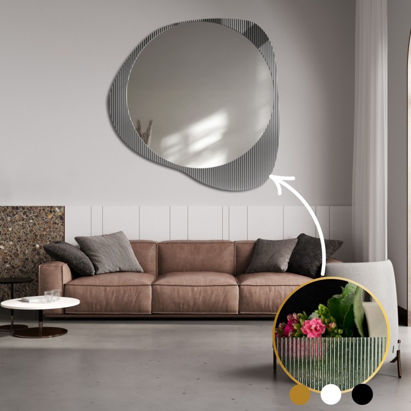 Dekorativer Spiegel auf ornamentiertem Glas Estriado - LUXORA ELEGRA