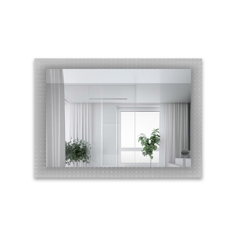 Dekorativer rechteckiger Spiegel aus ornamentiertem Glas Master Flex - LUXORA ETERION