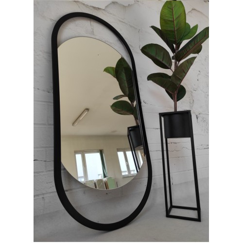 Ovaler Spiegel Rahmen schwarz matt MDF - OLIVIER -... 2