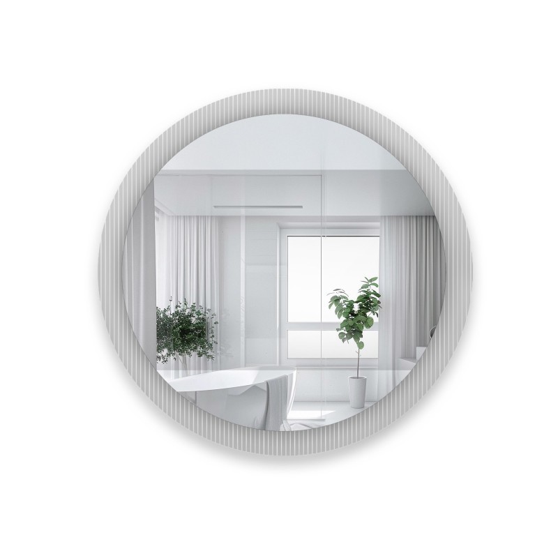Dekorativer runder Spiegel aus ornamentiertem Glas Visiosun Classic - LUXORA GLIMMER