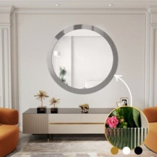 Dekorativer runder Spiegel aus ornamentiertem Glas Visiosun Classic - LUXORA GLIMMER