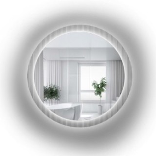 Runder Spiegel auf ornamentiertem Glas Visiosun Classic mit Beleuchtung - LUXORA GLIMMER LED