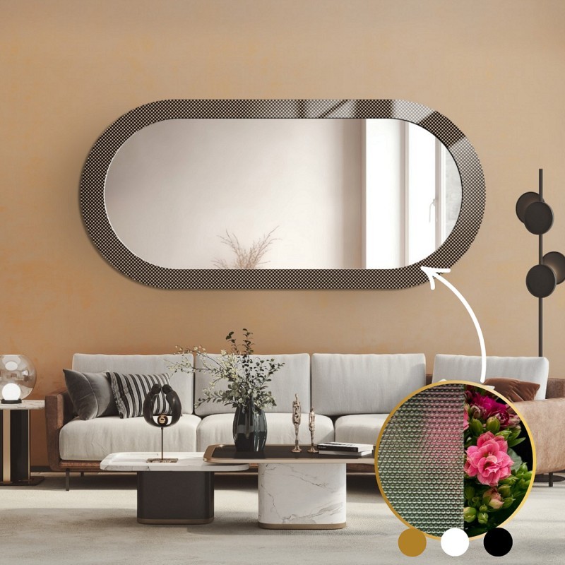 Dekorativer ovaler Spiegel aus ornamentiertem Glas Master Point - LUXORA ORNATE
