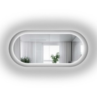 Ovaler Spiegel auf ornamentiertem Glas Master Point mit Beleuchtung - LUXORA ORNATE LED
