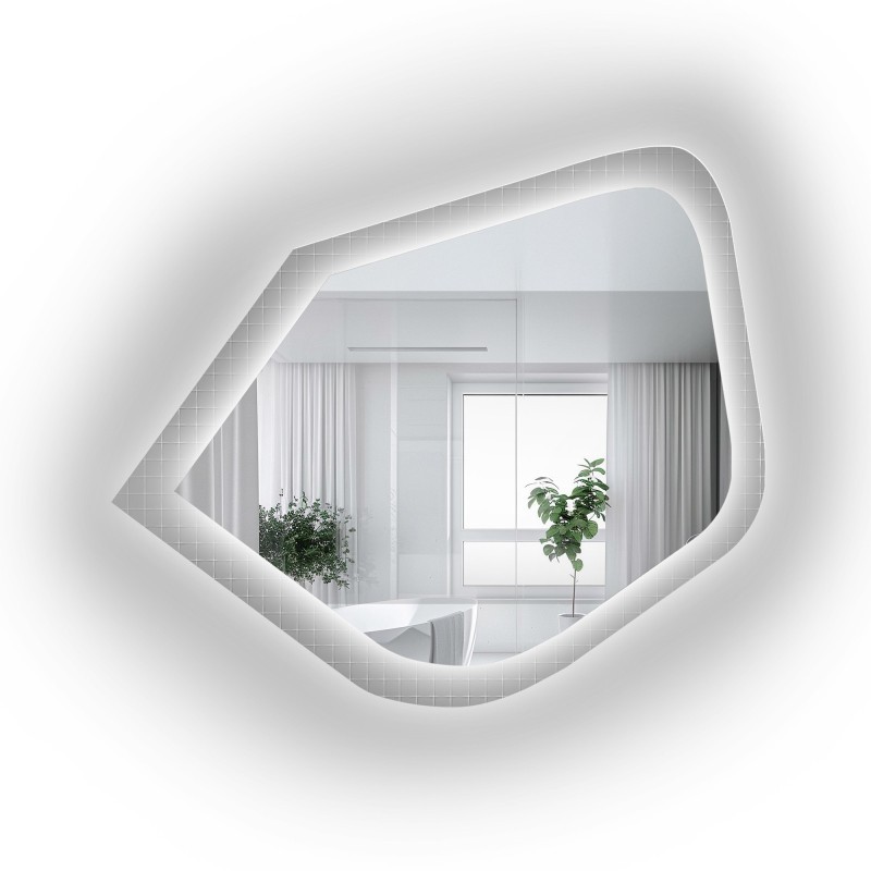 Spiegel auf ornamentiertem Glas Master Flex mit Beleuchtung - LUXORA PRISTAL LED