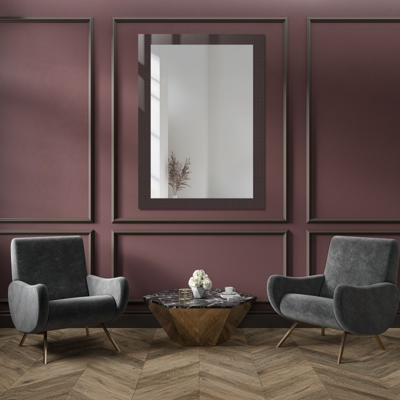 Dekorativer rechteckiger Spiegel aus ornamentiertem Glas Master Point - LUXORA SOLEIL