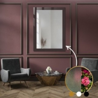 Dekorativer rechteckiger Spiegel aus ornamentiertem Glas Master Point - LUXORA SOLEIL