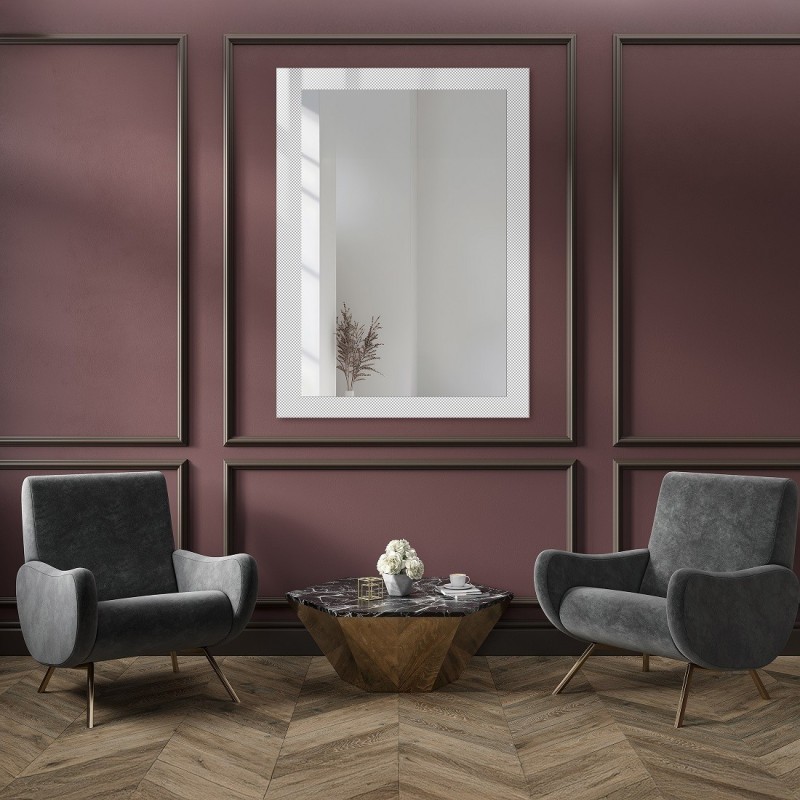 Dekorativer rechteckiger Spiegel aus ornamentiertem Glas Master Point - LUXORA SOLEIL