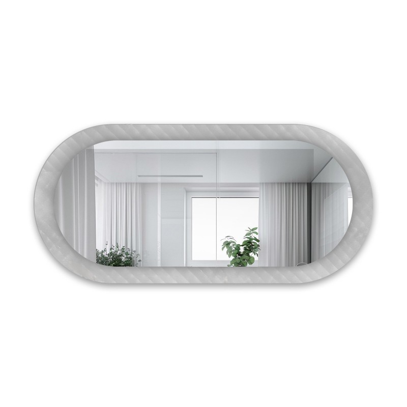 Dekorativer ovaler Spiegel aus ornamentiertem Glas Master Soft - LUXORA VESPER