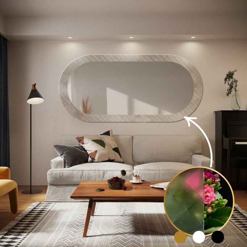Dekorativer ovaler Spiegel aus ornamentiertem Glas Master Soft - LUXORA VESPER