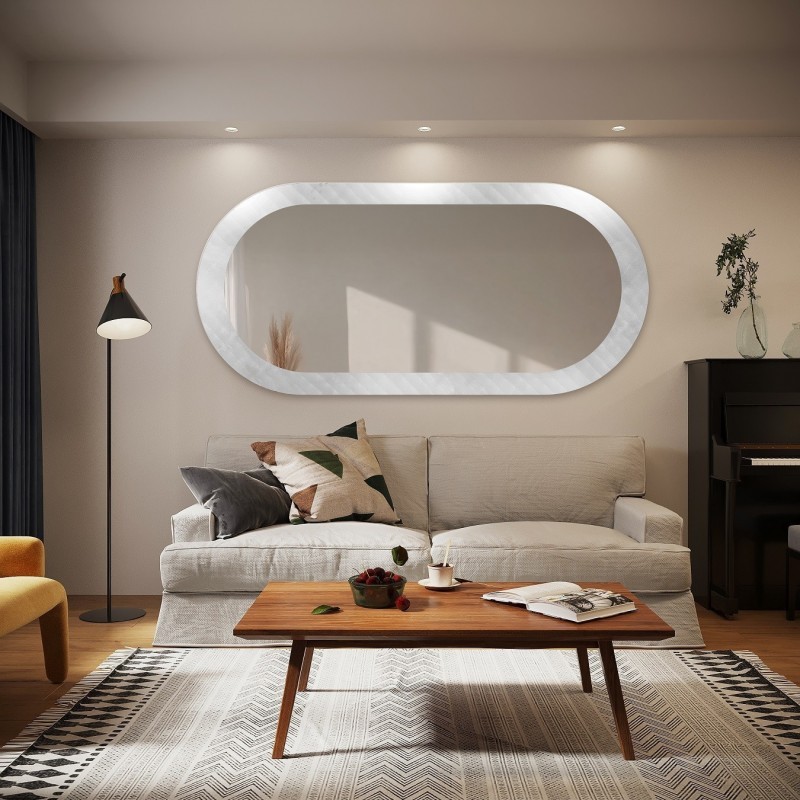 Dekorativer ovaler Spiegel aus ornamentiertem Glas Master Soft - LUXORA VESPER