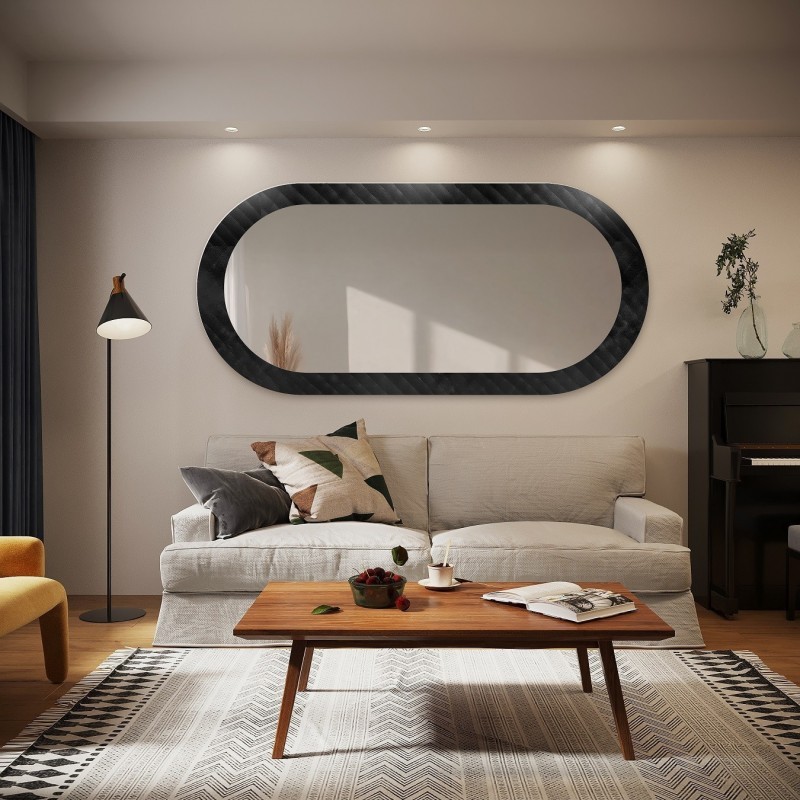 Dekorativer ovaler Spiegel aus ornamentiertem Glas Master Soft - LUXORA VESPER