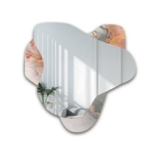 Unregelmäßiger Spiegel auf rosafarbenem Marmor – MARBLE FIORATO