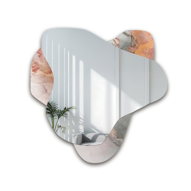 Unregelmäßiger Spiegel auf rosafarbenem Marmor – MARBLE FIORATO