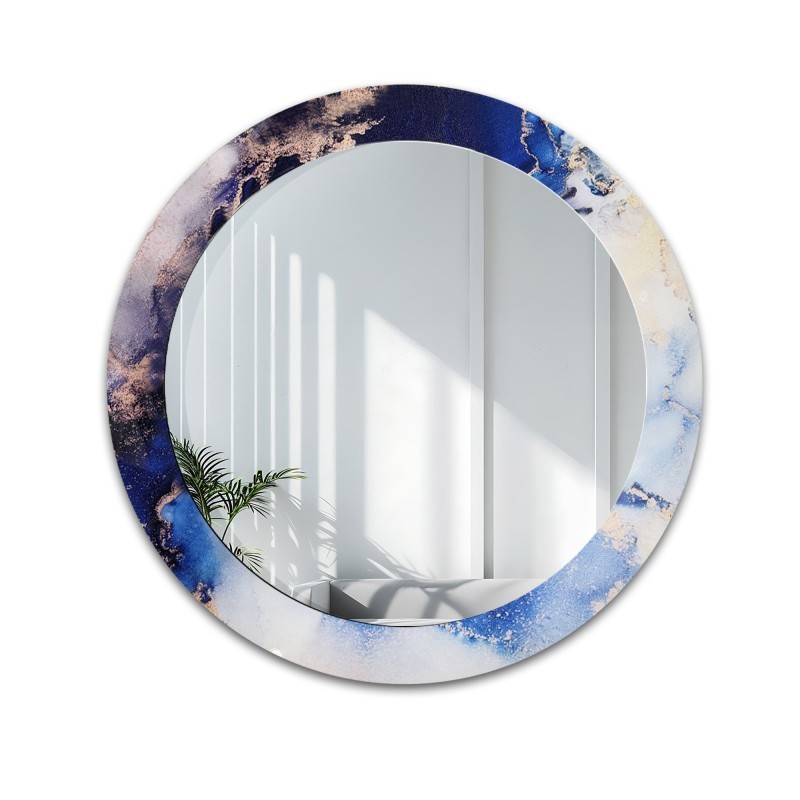 Runder Spiegel auf blauem Marmor – MARBLE IRIS