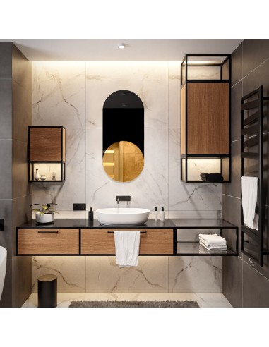 Exklusiver ovaler Dekospiegel mit schwarzem...