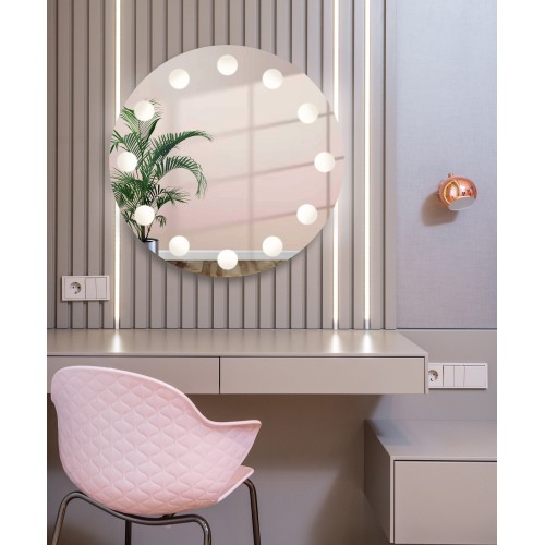 Runder Schminktischspiegel mit LED-Beleuchtung - HOLLYWOOD 2