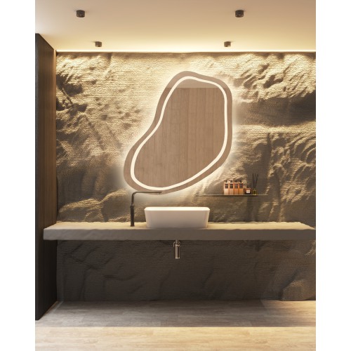 Unregelmäßig geformter Badezimmerspiegel - KWARC LED II