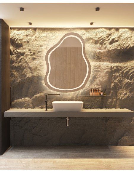 Badezimmerspiegel mit unregelmäßiger Form - STONE LED II