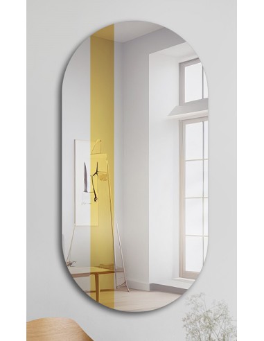 Ovalspiegel mit Dekostreifen in glänzendem Gold - EMMA