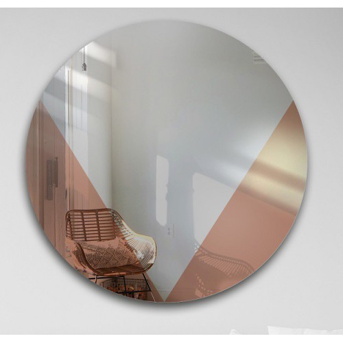 Runder Dekospiegel Spiegeltafel in Kupfer, Roségold - LOLO 2