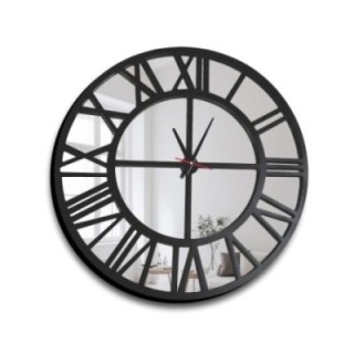 Spiegelwanduhr in Loftoptik - ORES - Rahmenfarbe nach Wahl