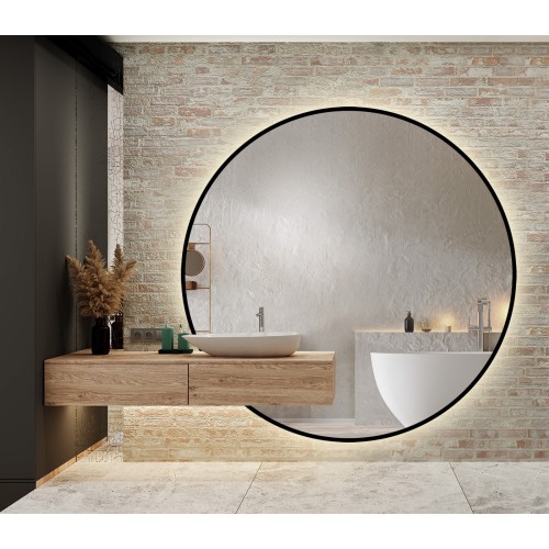 Runder Led-Spiegel nach Maß mit Schrankausschnitt im...