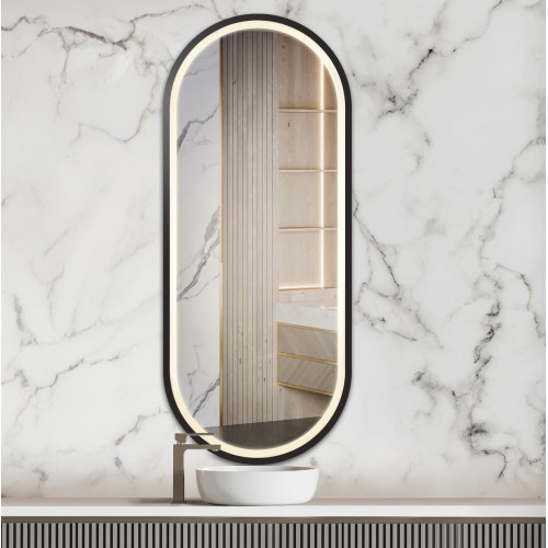 Ovaler Spiegel in Mdf-Rahmen mit Beleuchtung - OSKAR LED II