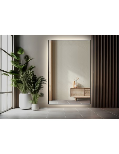 Spiegel in schwarzem Rahmen mit Beleuchtung - 1201 LED - nach Maß