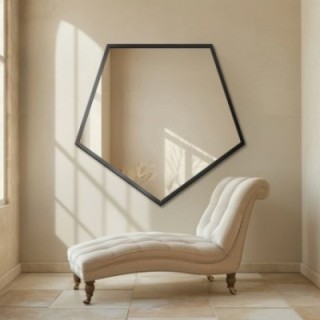 Spiegel in geometrischer Form im Rahmen – PENTA IM RAHMEN