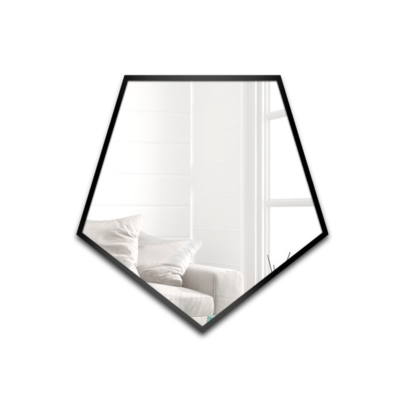Spiegel in geometrischer Form im Rahmen – PENTA IM RAHMEN