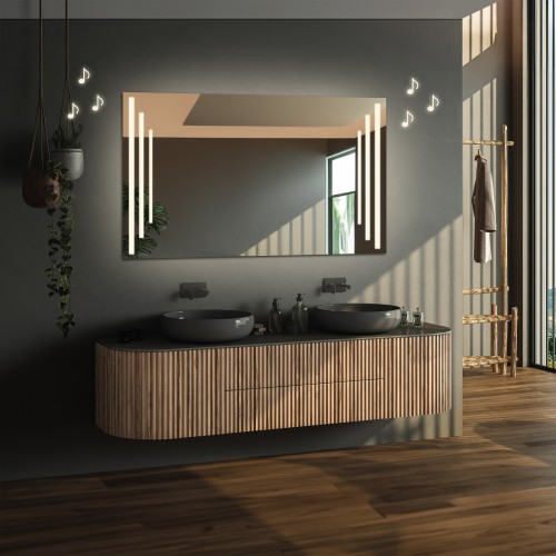 Rechteckiger Badezimmerspiegel mit Bluetooth-Lautsprecher... 2
