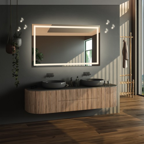 Rechteckiger Badezimmerspiegel mit Bluetooth-Lautsprecher... 2