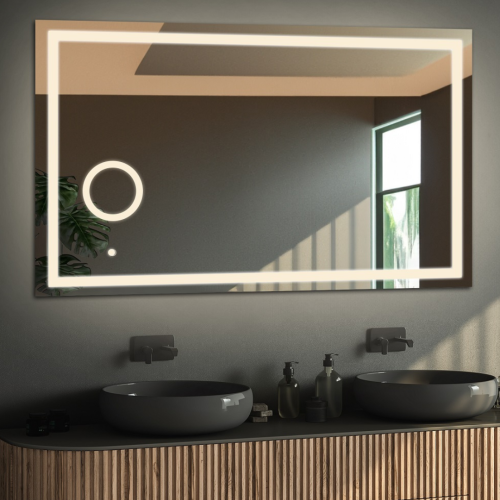 Rechteckiger Badspiegel mit Zoom-LED-Spiegel - EMI LED...