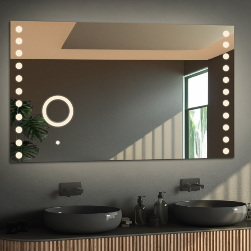 Rechteckiger Badspiegel mit Zoom-LED-Spiegel - OLIWIA LED...