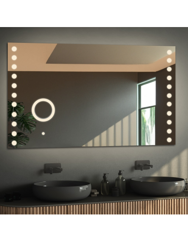 Rechteckiger Badspiegel mit Zoom-LED-Spiegel - OLIWIA LED PREMIUM
