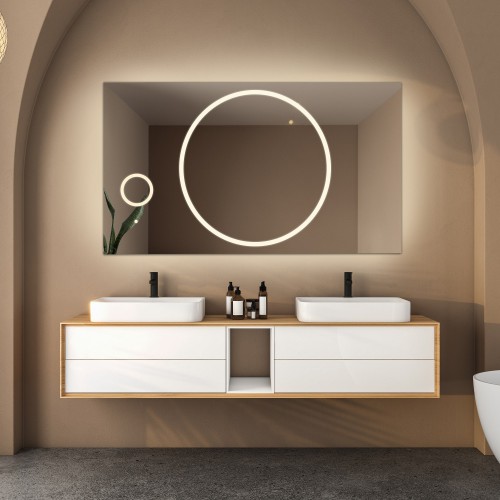 Rechteckiger Badspiegel mit Zoom-LED-Spiegel - HUGO LED...