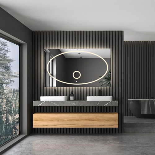 Rechteckiger Badspiegel mit Zoom-LED-Spiegel - MELISA LED... 2