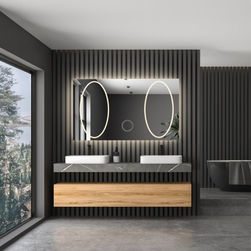 Rechteckiger Badezimmerspiegel mit Zoomspiegel - MELISA... 2