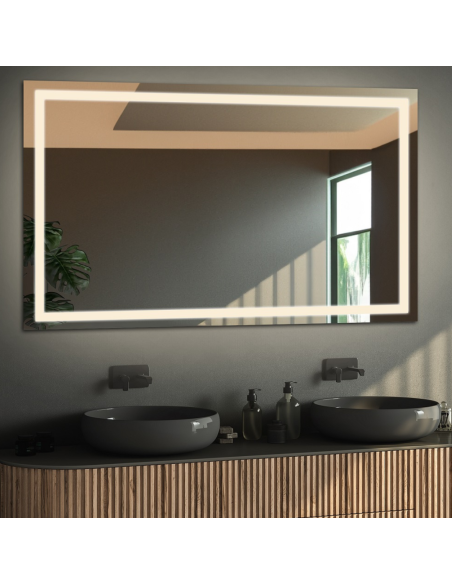 Rechteckiger Badezimmerspiegel mit Antibeschlagheizmatte  - EMI LED PREMIUM
