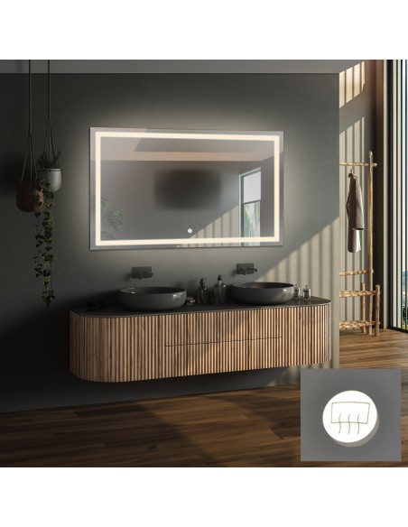 Rechteckiger Badezimmerspiegel mit Antibeschlagheizmatte  - EMI LED PREMIUM