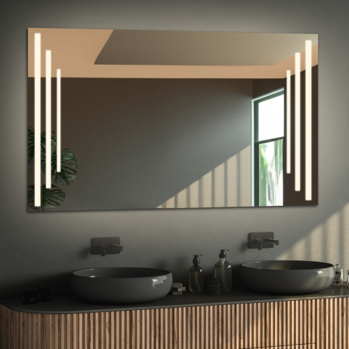 Rechteckiger Badezimmerspiegel mit Antibeschlagheizmatte...