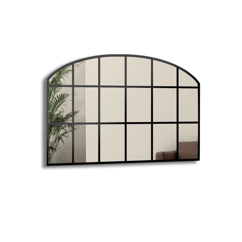 Loft-Fensterspiegel mit MDF-Sprossen - REBECCA - Rahmenfarbe nach Wahl