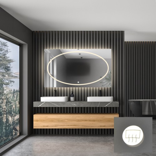 Rechteckiger Badezimmerspiegel mit Antibeschlagheizmatte... 2