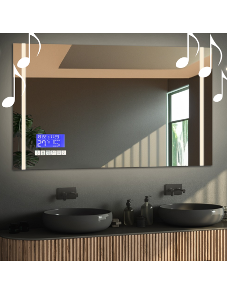 Rechteckiger Badezimmerspiegel mit Touchpanel - FLAWIA LED PREMIUM