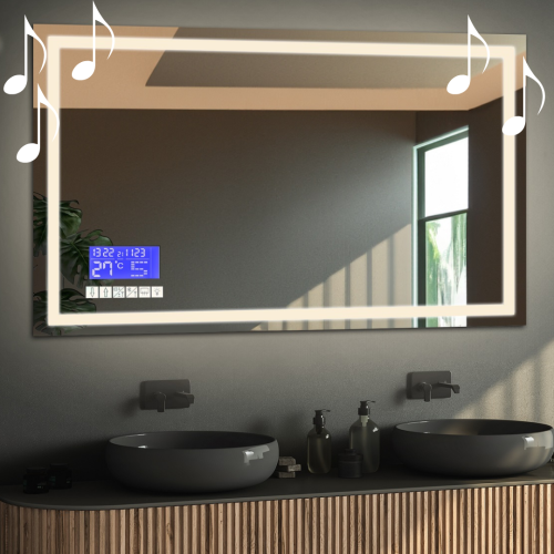 Rechteckiger Badezimmerspiegel mit Touchpanel - EMI LED...