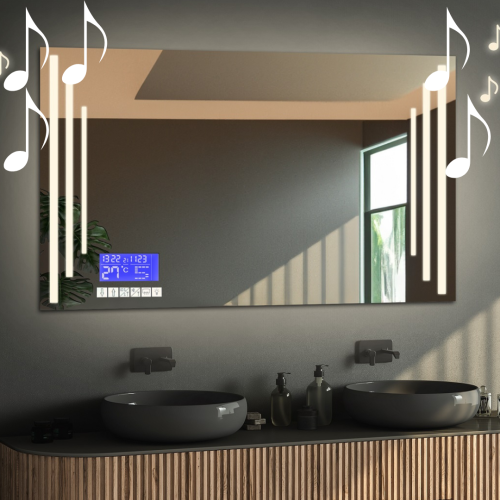 Rechteckiger Badezimmerspiegel mit Touchpanel - ALIS LED...