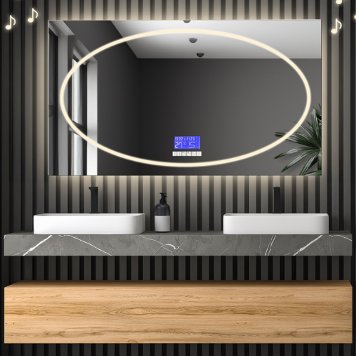 Rechteckiger Badezimmerspiegel mit Touchpanel - MELISA...